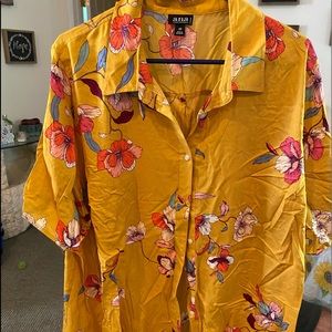 A.N.A womens shirt golden yellow size 2x